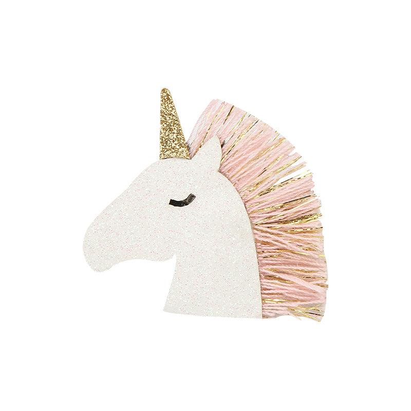 Kid's Cute Unicorn Bow Knot Cloth Handmade Hair Clip