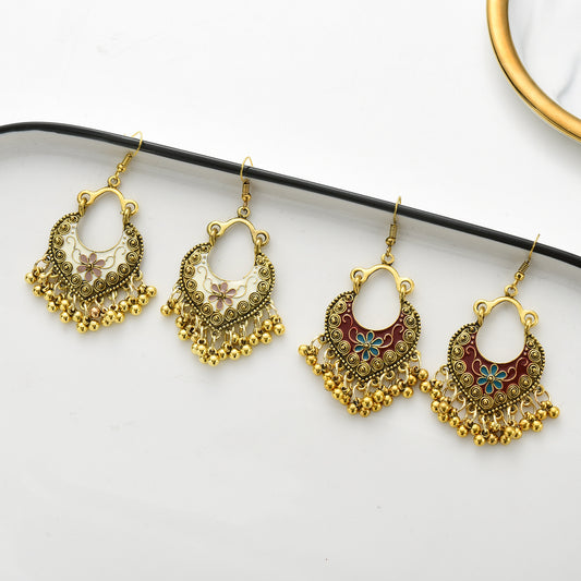 Wholesale Jewelry 1 Pair Ethnic Style Flower Alloy Drop Earrings
