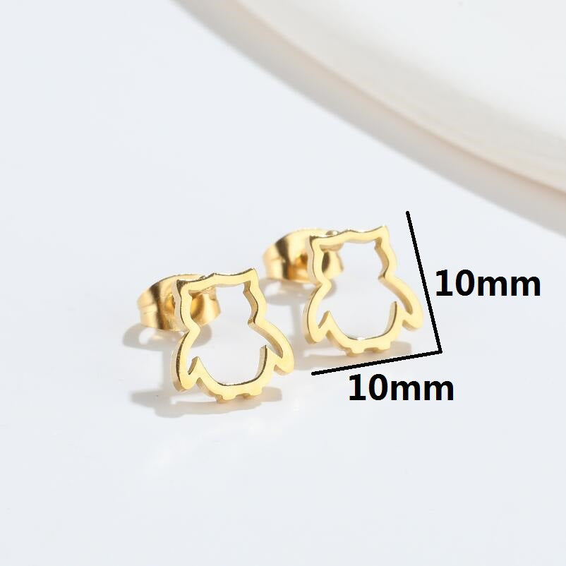 1 Pair Simple Style Animal Titanium Steel Ear Studs