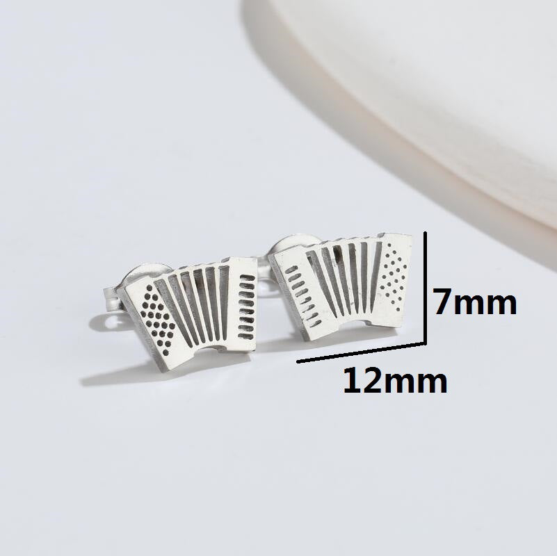 Simple Style Accordion Titanium Steel Ear Studs Plating No Inlaid Stainless Steel Earrings