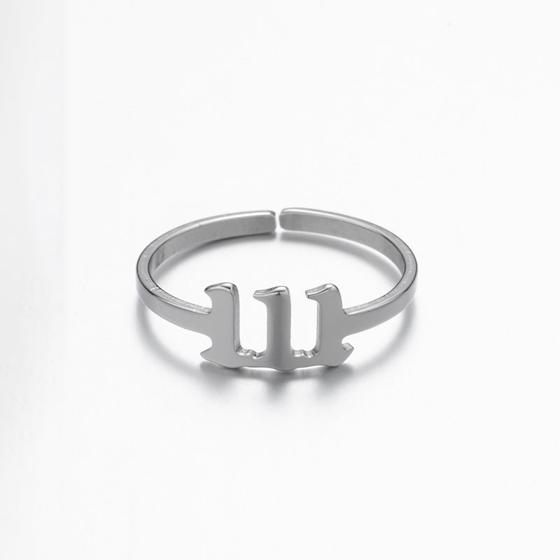 Fashion Number Stainless Steel Open Ring Plating No Inlaid Stainless Steel Rings