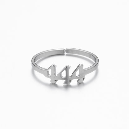 Fashion Number Stainless Steel Open Ring Plating No Inlaid Stainless Steel Rings