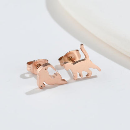 Simple Style Animal Titanium Steel Ear Studs Plating No Inlaid Stainless Steel Earrings