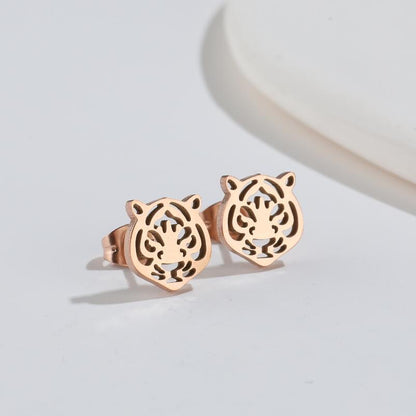 Simple Style Animal Titanium Steel Ear Studs Plating No Inlaid Stainless Steel Earrings