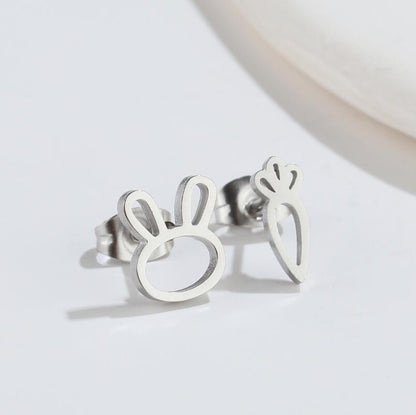 Simple Style Animal Titanium Steel Ear Studs Plating No Inlaid Stainless Steel Earrings