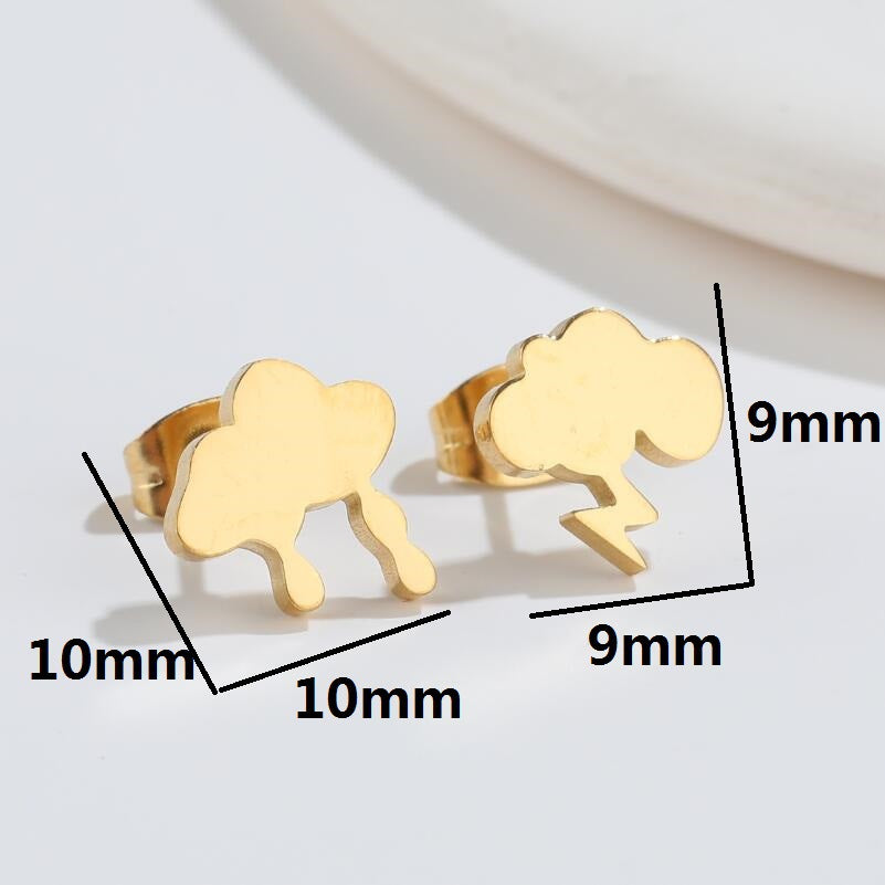 Simple Style Animal Titanium Steel Ear Studs Plating No Inlaid Stainless Steel Earrings