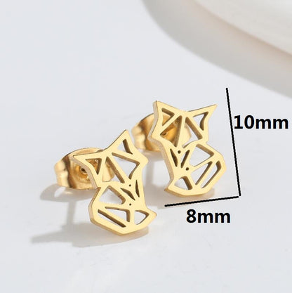 Simple Style Animal Titanium Steel Ear Studs Plating No Inlaid Stainless Steel Earrings