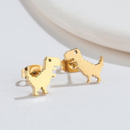 Simple Style Animal Titanium Steel Ear Studs Plating No Inlaid Stainless Steel Earrings