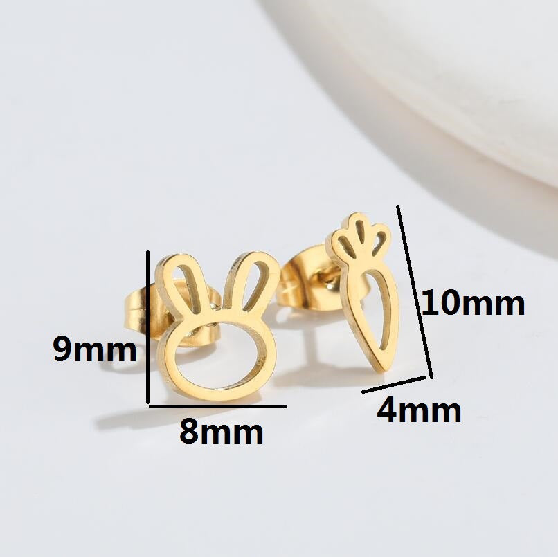 Simple Style Animal Titanium Steel Ear Studs Plating No Inlaid Stainless Steel Earrings