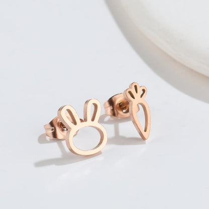 Simple Style Animal Titanium Steel Ear Studs Plating No Inlaid Stainless Steel Earrings