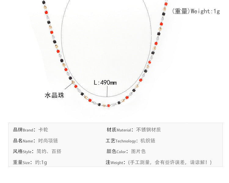 New Stainless Steel Bracelet Woven Chain Ethnic Style Multicolor Fashion Diy Necklace Wholesale