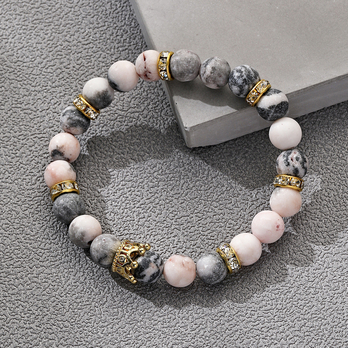 Retro Lock Natural Stone Beaded Bracelets