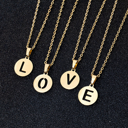 Simple Style Letter Stainless Steel Necklace Plating Stainless Steel Necklaces