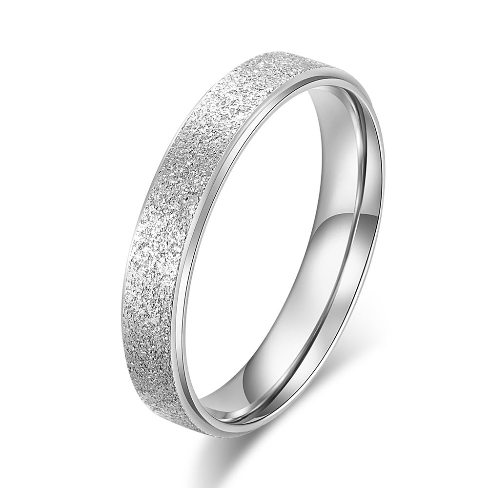 Simple Style Round Titanium Steel Rings Polishing Stainless Steel Rings