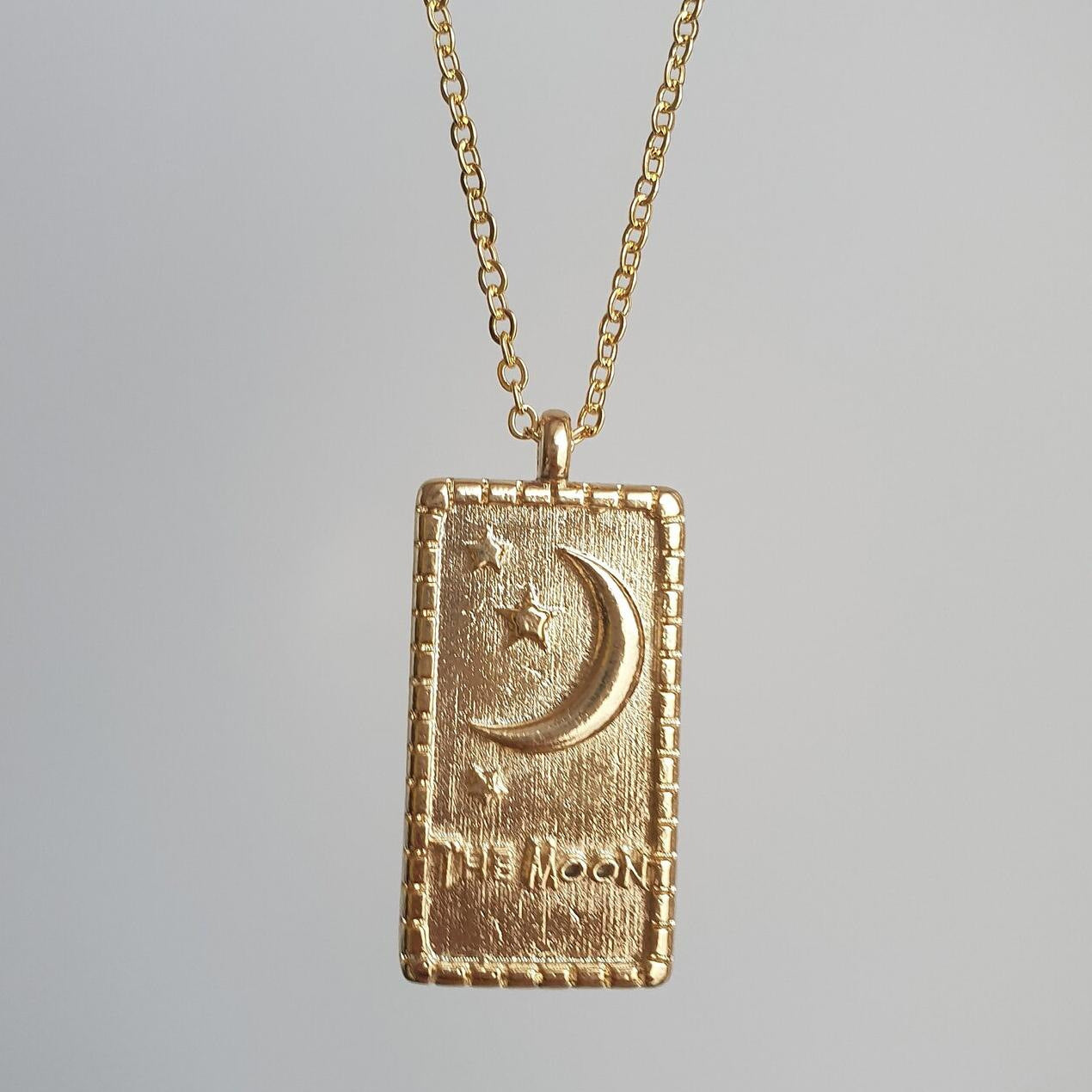 Retro Letter Star Moon Stainless Steel Enamel Pendant Necklace