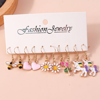 Cute Fruit Flower Alloy Plating Earrings