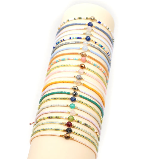 Bohemian Solid Color Beaded Wholesale Bracelets