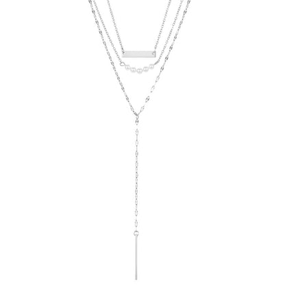 Fashion Geometric Tassel Stainless Steel Necklace Plating Stainless Steel Necklaces