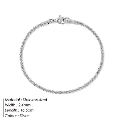 Simple Style Geometric Stainless Steel Bracelets Metal Stainless Steel Bracelets