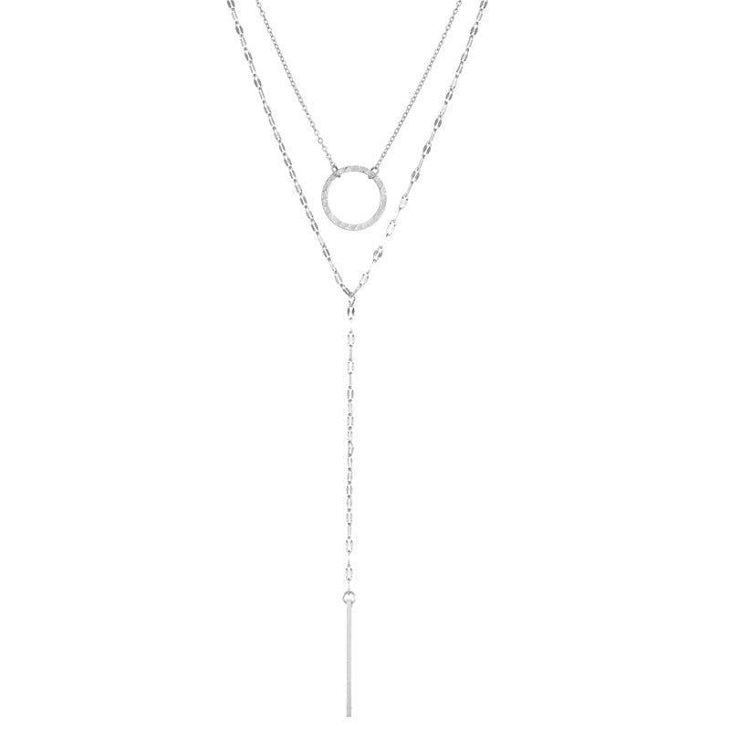 Fashion Geometric Tassel Stainless Steel Necklace Plating Stainless Steel Necklaces