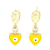 Fashion Heart Shape Eye Copper Earrings Plating Zircon Copper Earrings