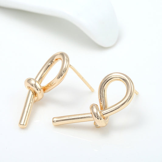 1 Pair Simple Style Commute Solid Color Plating Copper 14k Gold Plated Ear Studs