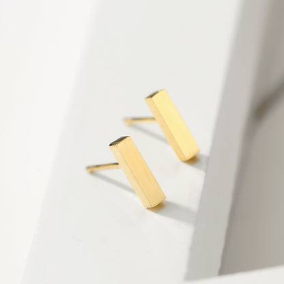 Simple Style Geometric Gold Plated Stainless Steel Ear Studs