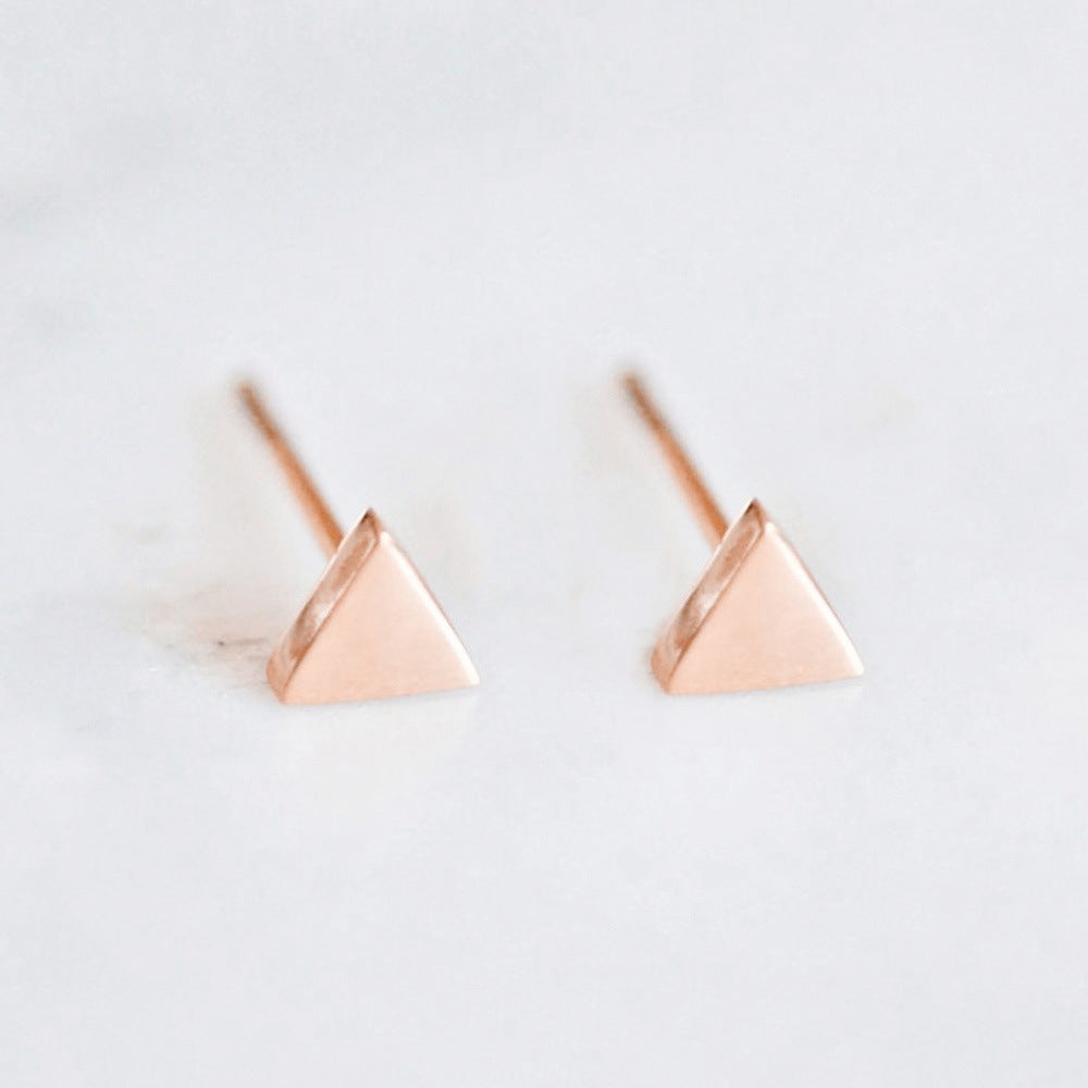 Simple Style Geometric Gold Plated Stainless Steel Ear Studs