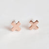 Simple Style Geometric Gold Plated Stainless Steel Ear Studs