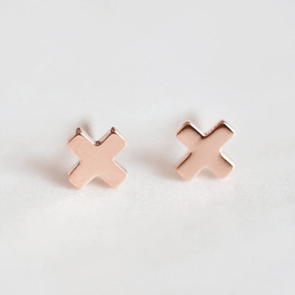 Simple Style Geometric Gold Plated Stainless Steel Ear Studs