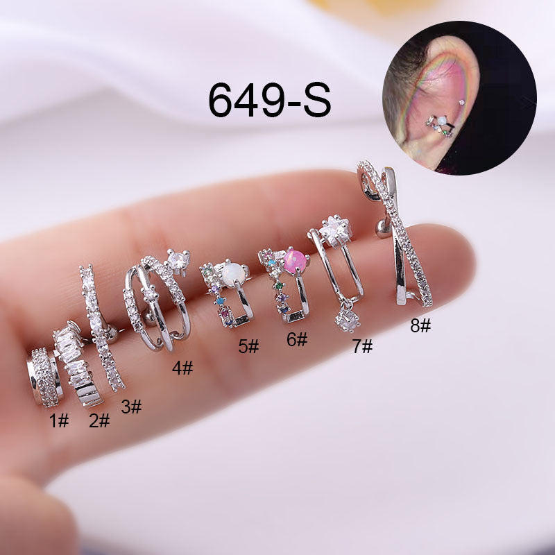 Fashion Geometric Plating Inlay Copper Zircon Ear Studs