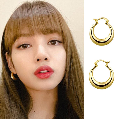 Retro Geometric Alloy Hoop Earrings Plating Copper Earrings