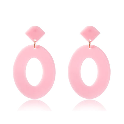 1 Pair Fashion Oval Arylic Acetic Acid Sheets Women's Drop Earrings