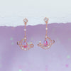 Fashion Geometric Brass Ear Studs Gem Copper Earrings