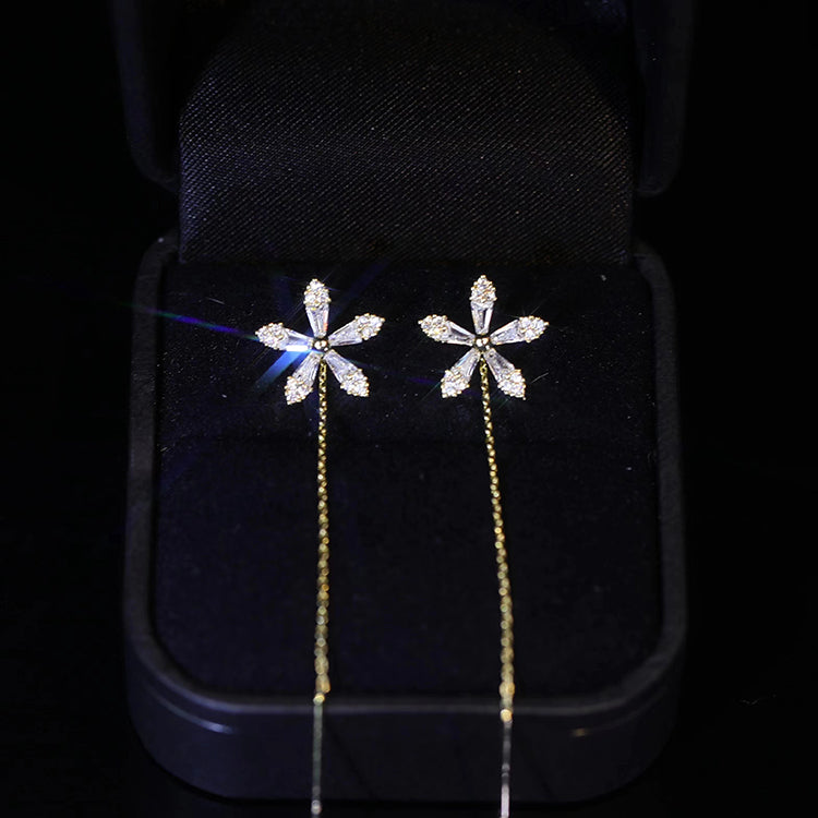 Fashion Flower Alloy Inlay Rhinestone Earrings