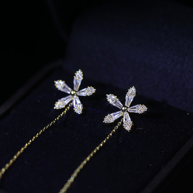 Fashion Flower Alloy Inlay Rhinestone Earrings