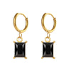 Fashion Square Stainless Steel Earrings Plating Zircon Stainless Steel Earrings