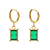 Fashion Square Stainless Steel Earrings Plating Zircon Stainless Steel Earrings