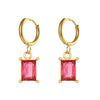 Fashion Square Stainless Steel Earrings Plating Zircon Stainless Steel Earrings