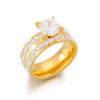 Fashion Crown Stainless Steel Rings Rhinestone Zircon Stainless Steel Rings