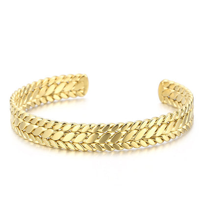 Fashion Leaf Titanium Steel Bracelets Plating Stainless Steel Bracelets