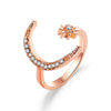 Fashion Star Moon Alloy Plating Rhinestones Open Ring 1 Piece