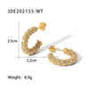 Fashion Circle Stainless Steel Ear Studs Gold Plated Zircon Stainless Steel Earrings