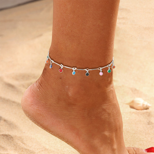 Fashion Sun Alloy Inlay Resin Anklet 1 Piece
