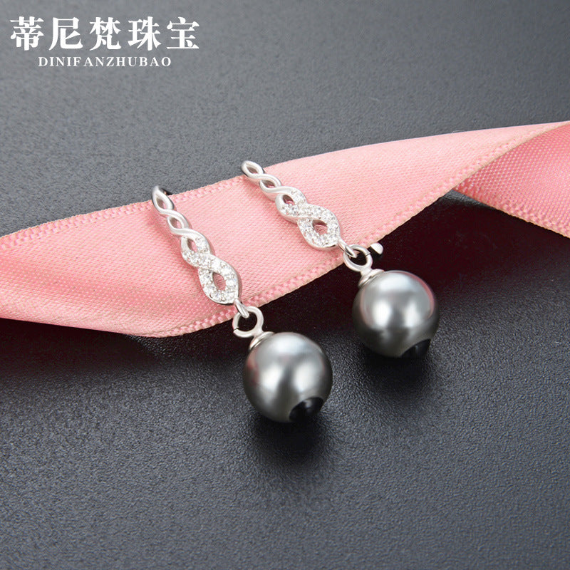 Korean S925 Silver Earrings Pearl Earrings Retro Silver Jewelry