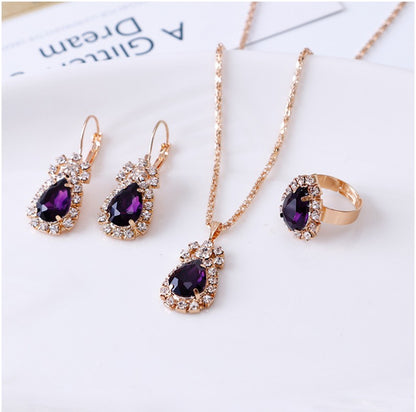 Casual Water Droplets Artificial Gemstones Artificial Rhinestones Women's Earrings Necklace