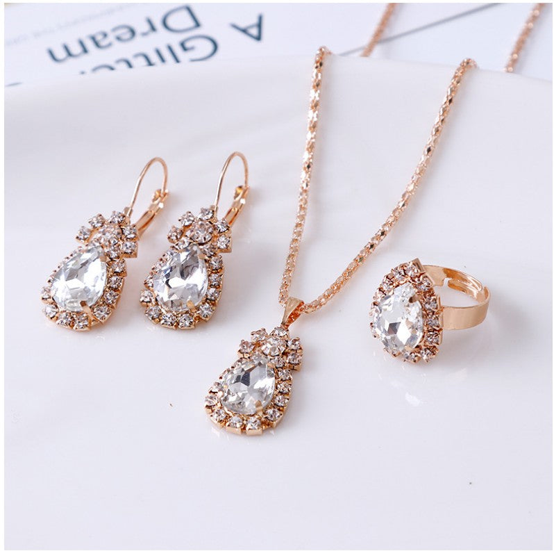 Casual Water Droplets Artificial Gemstones Artificial Rhinestones Women's Earrings Necklace