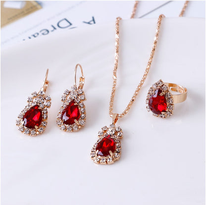 Casual Water Droplets Artificial Gemstones Artificial Rhinestones Women's Earrings Necklace