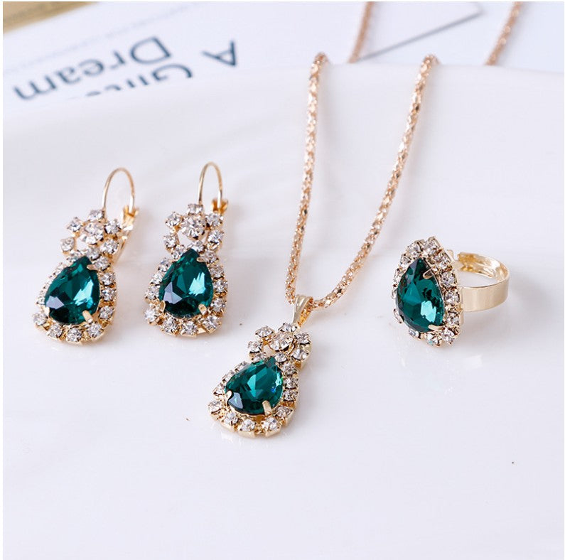 Casual Water Droplets Artificial Gemstones Artificial Rhinestones Women's Earrings Necklace