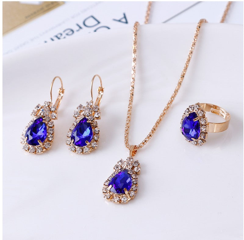 Casual Water Droplets Artificial Gemstones Artificial Rhinestones Women's Earrings Necklace